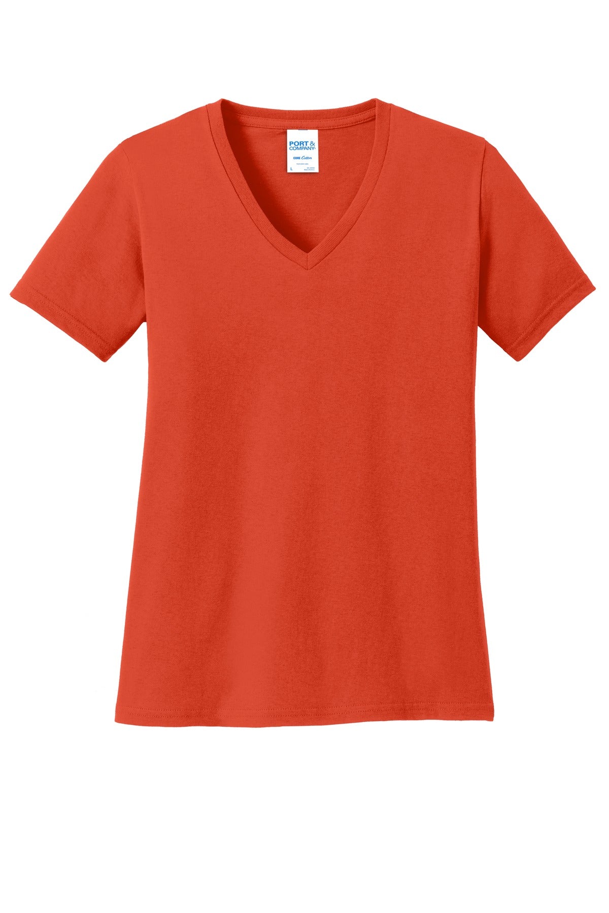 Port & Company? Women's Core Cotton V-Neck Tee. LPC54V