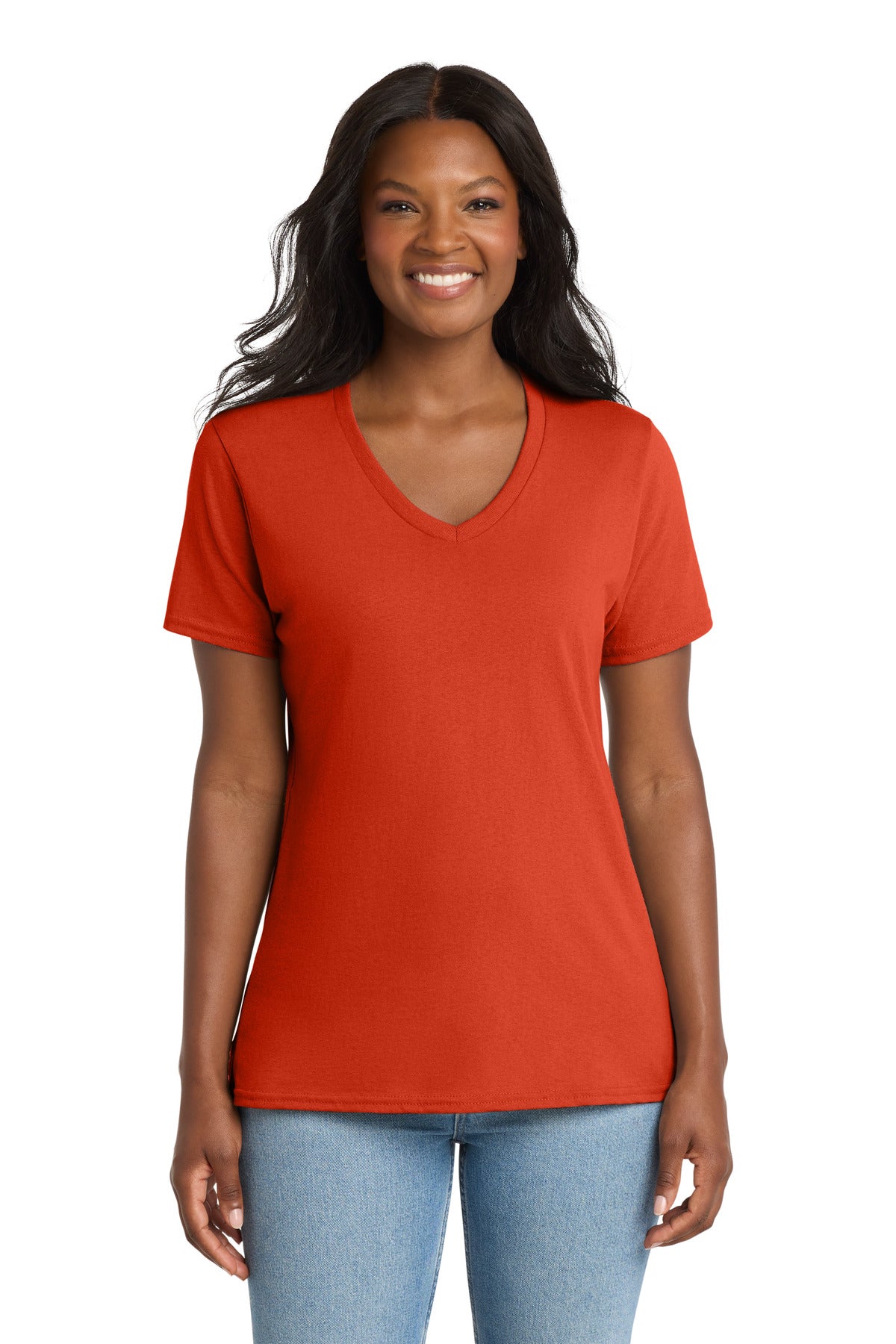 Port & Co™ Women's Core Cotton V-Neck Tee