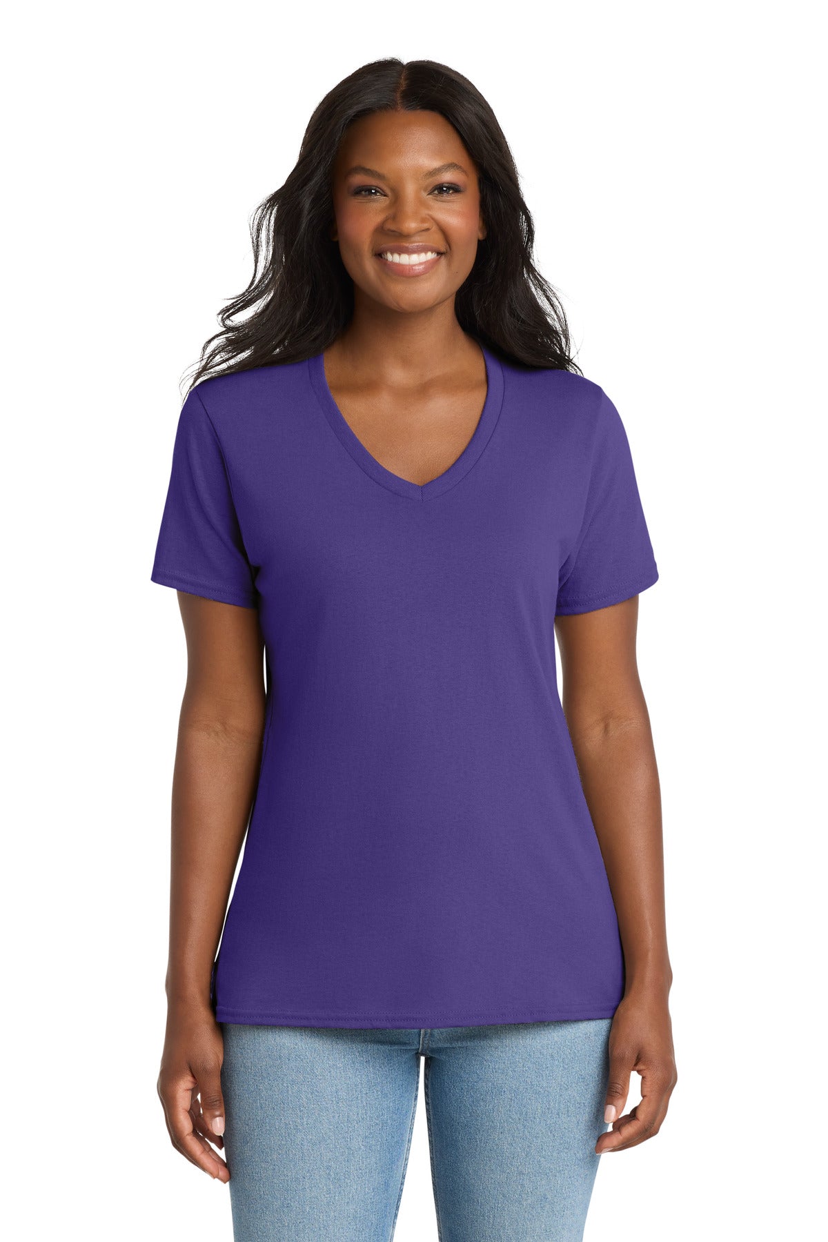 Port & Co™ Women's Core Cotton V-Neck Tee