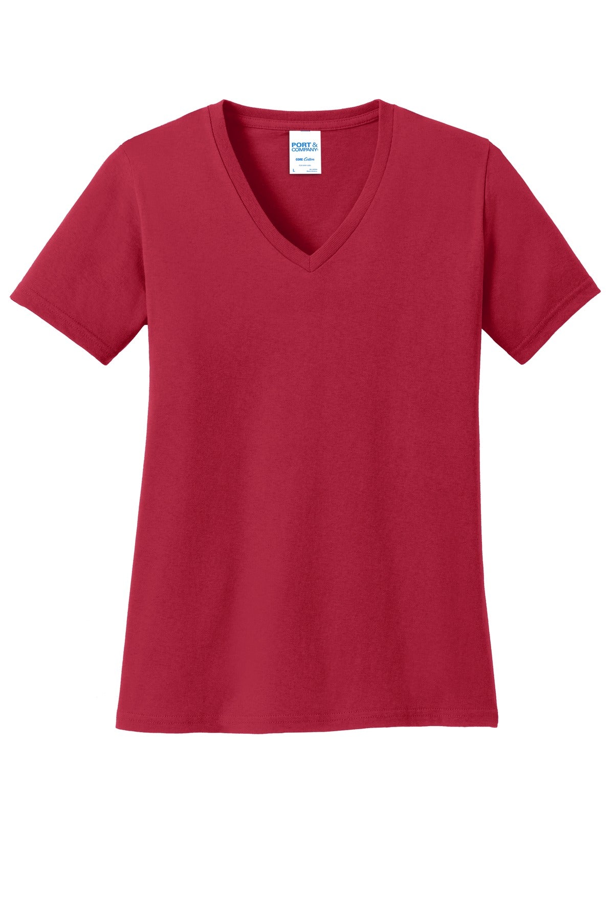 Port & Company? Women's Core Cotton V-Neck Tee. LPC54V