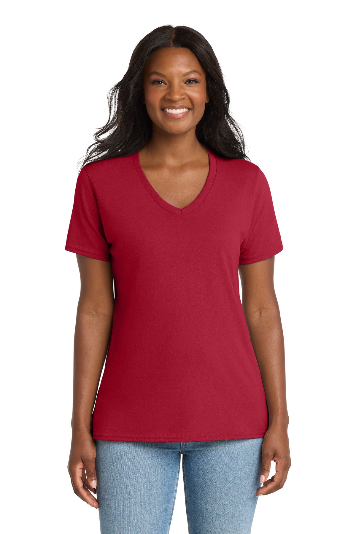 Port & Co™ Women's Core Cotton V-Neck Tee