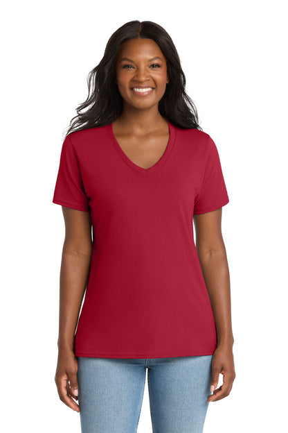 Port & Co™ Women's Core Cotton V-Neck Tee