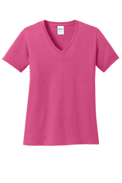 Port & Company? Women's Core Cotton V-Neck Tee. LPC54V