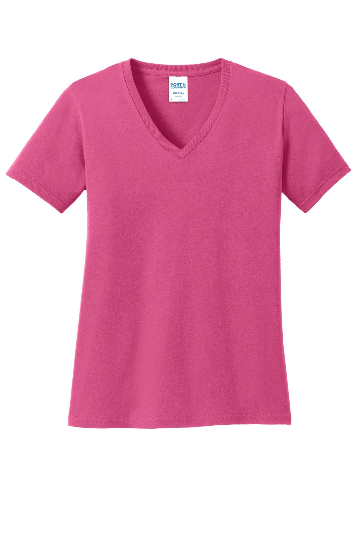 Port & Company? Women's Core Cotton V-Neck Tee. LPC54V