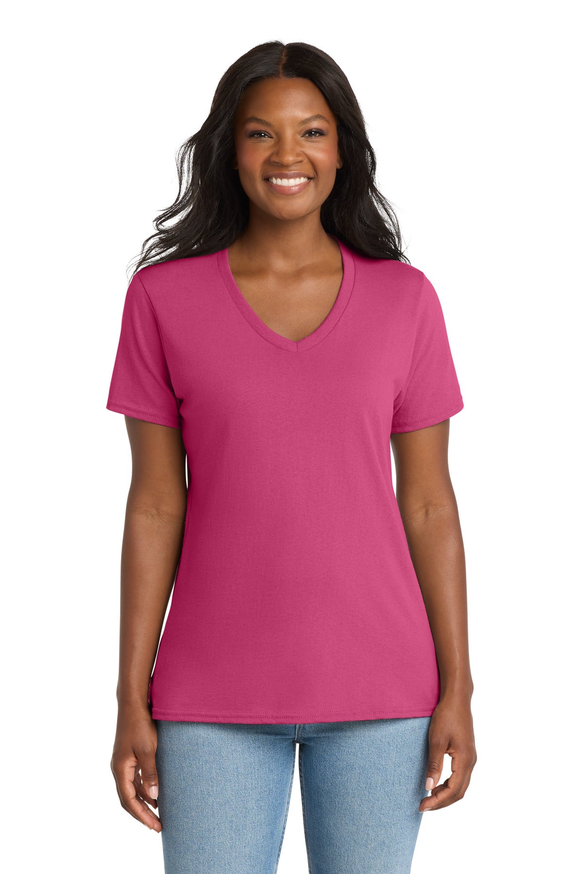Port & Co™ Women's Core Cotton V-Neck Tee