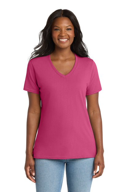 Port & Co™ Women's Core Cotton V-Neck Tee