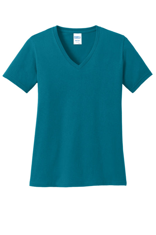 Port & Company? Women's Core Cotton V-Neck Tee. LPC54V