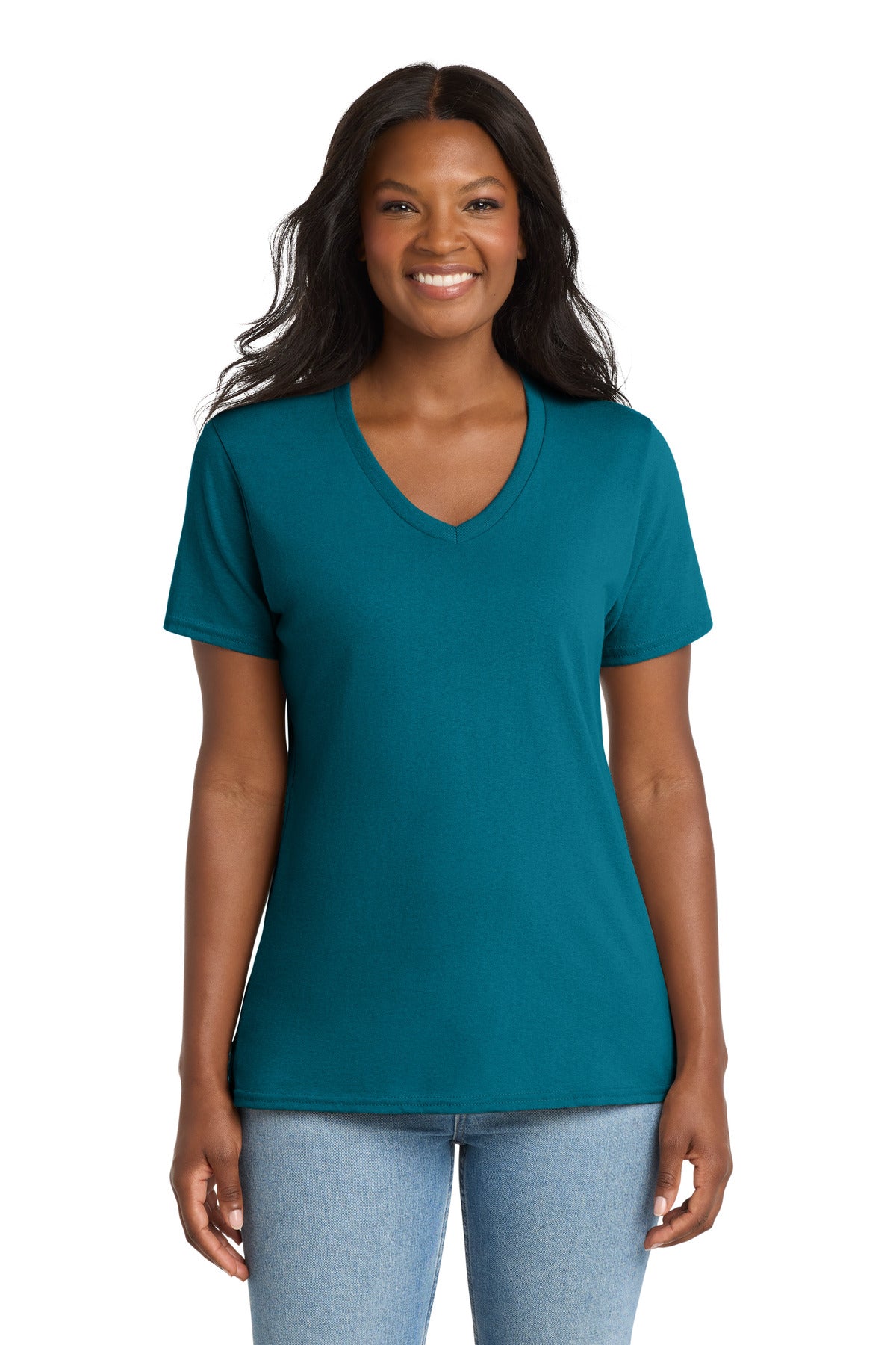 Port & Co™ Women's Core Cotton V-Neck Tee