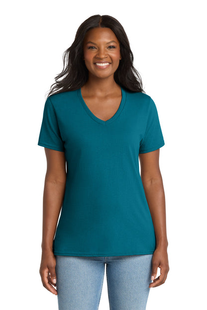 Port & Co™ Women's Core Cotton V-Neck Tee