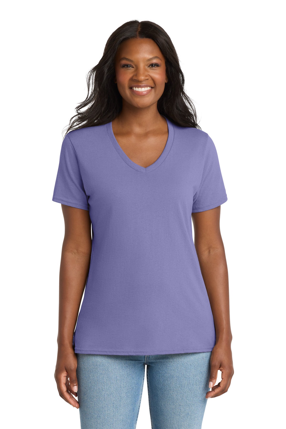 Port & Co™ Women's Core Cotton V-Neck Tee