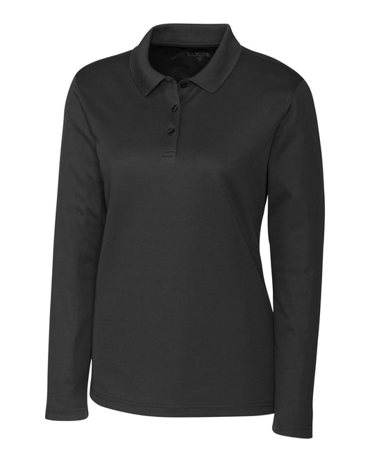 Clique Spin Solution-dyed Performance Pique Womens Long Sleeve Polo