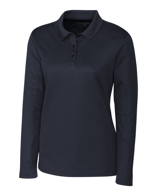 Clique Spin Solution-dyed Performance Pique Womens Long Sleeve Polo