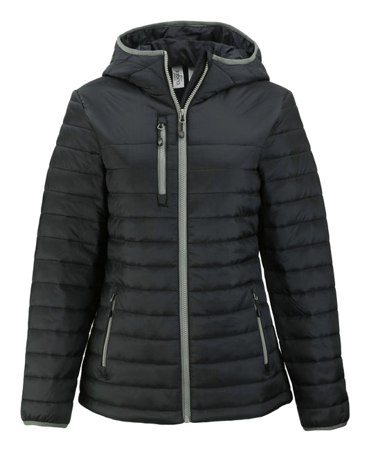 Clique Valhalla Recycled Insulated Puffer Womens Full Zip Hooded Jacket