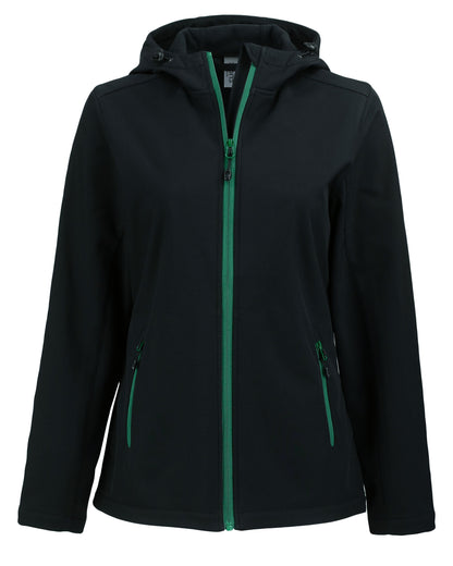 Clique Tempo Recycled Stretch Softshell Womens Full Zip Hooded Jacket