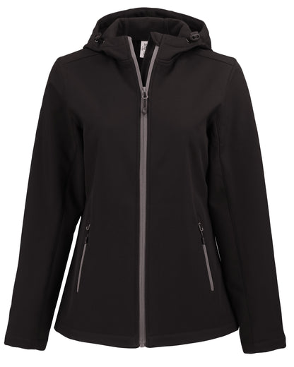 Clique Tempo Recycled Stretch Softshell Womens Full Zip Hooded Jacket