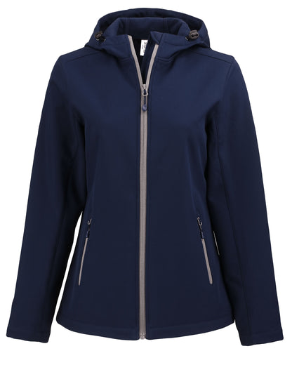 Clique Tempo Recycled Stretch Softshell Womens Full Zip Hooded Jacket