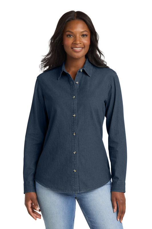 Port & Co™ Women's Long Sleeve Value Denim Shirt