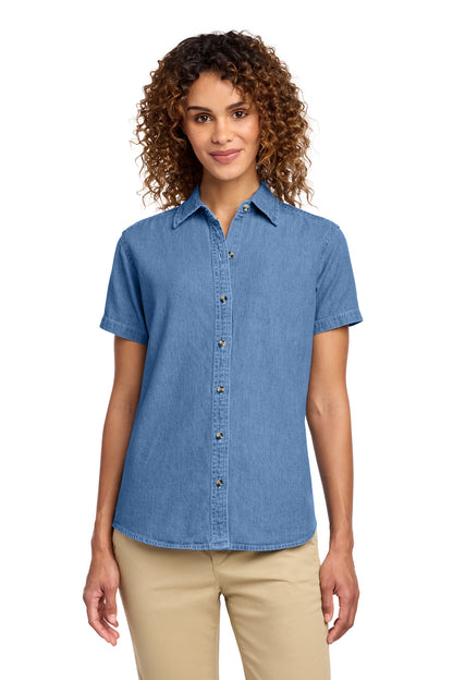 Port & Co™ Women's Short Sleeve Value Denim Shirt
