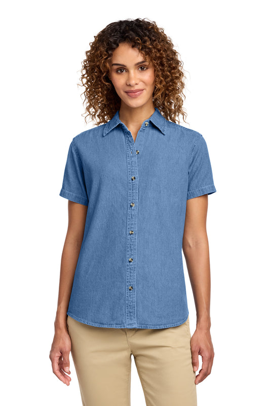 Port & Co™ Women's Short Sleeve Value Denim Shirt
