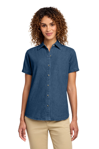 Port & Co™ Women's Short Sleeve Value Denim Shirt