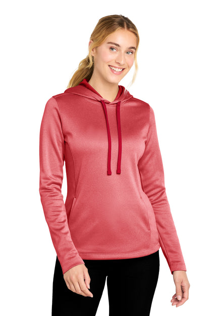Sport-Tek ® Women's PosiCharge ® Sport-Wick ® Heather Fleece Hooded Pullover