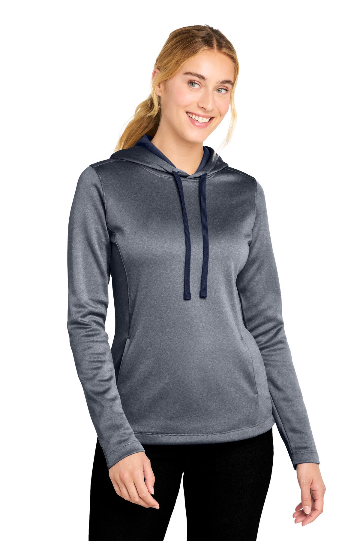 Sport-Tek ® Women's PosiCharge ® Sport-Wick ® Heather Fleece Hooded Pullover