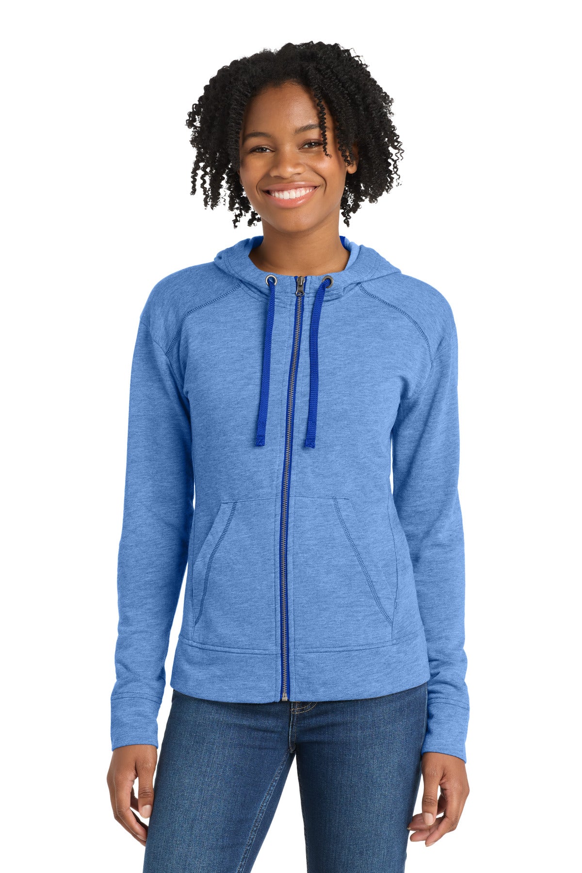 Sport-Tek ® Women's PosiCharge ® Tri-Blend Wicking Fleece Full-Zip Hooded Jacket