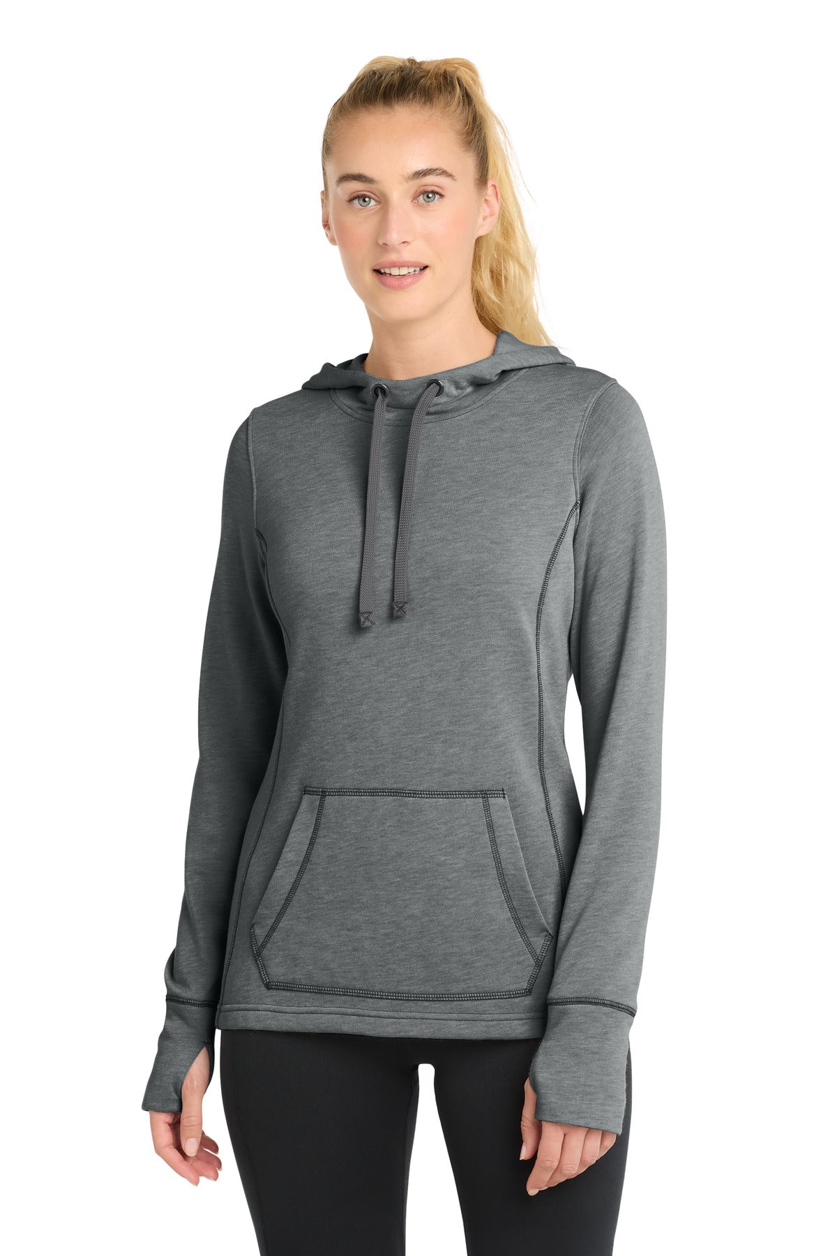 Sport-Tek ® Women's PosiCharge ® Tri-Blend Wicking Fleece Hooded Pullover