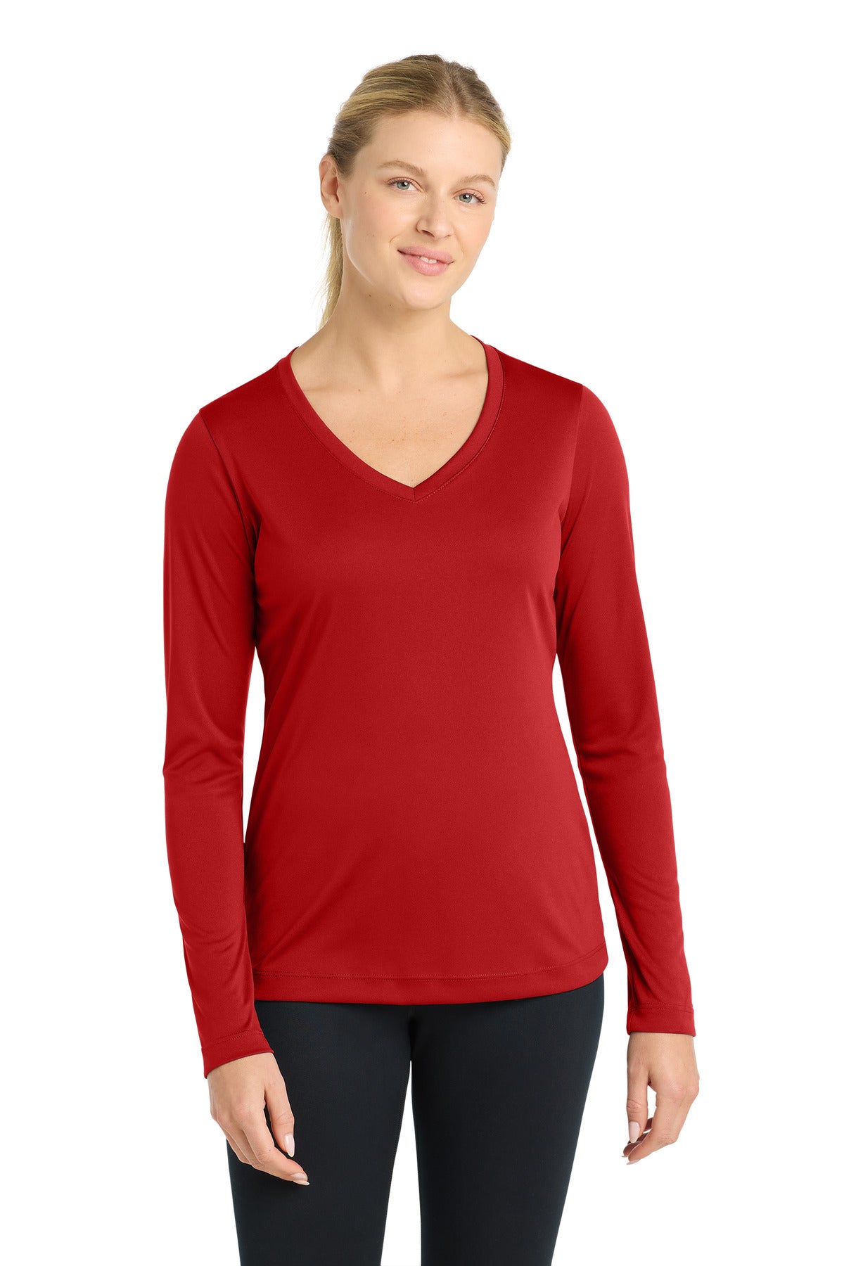 Sport-Tek® Women's Long Sleeve PosiCharge® Competitor™ V-Neck Tee