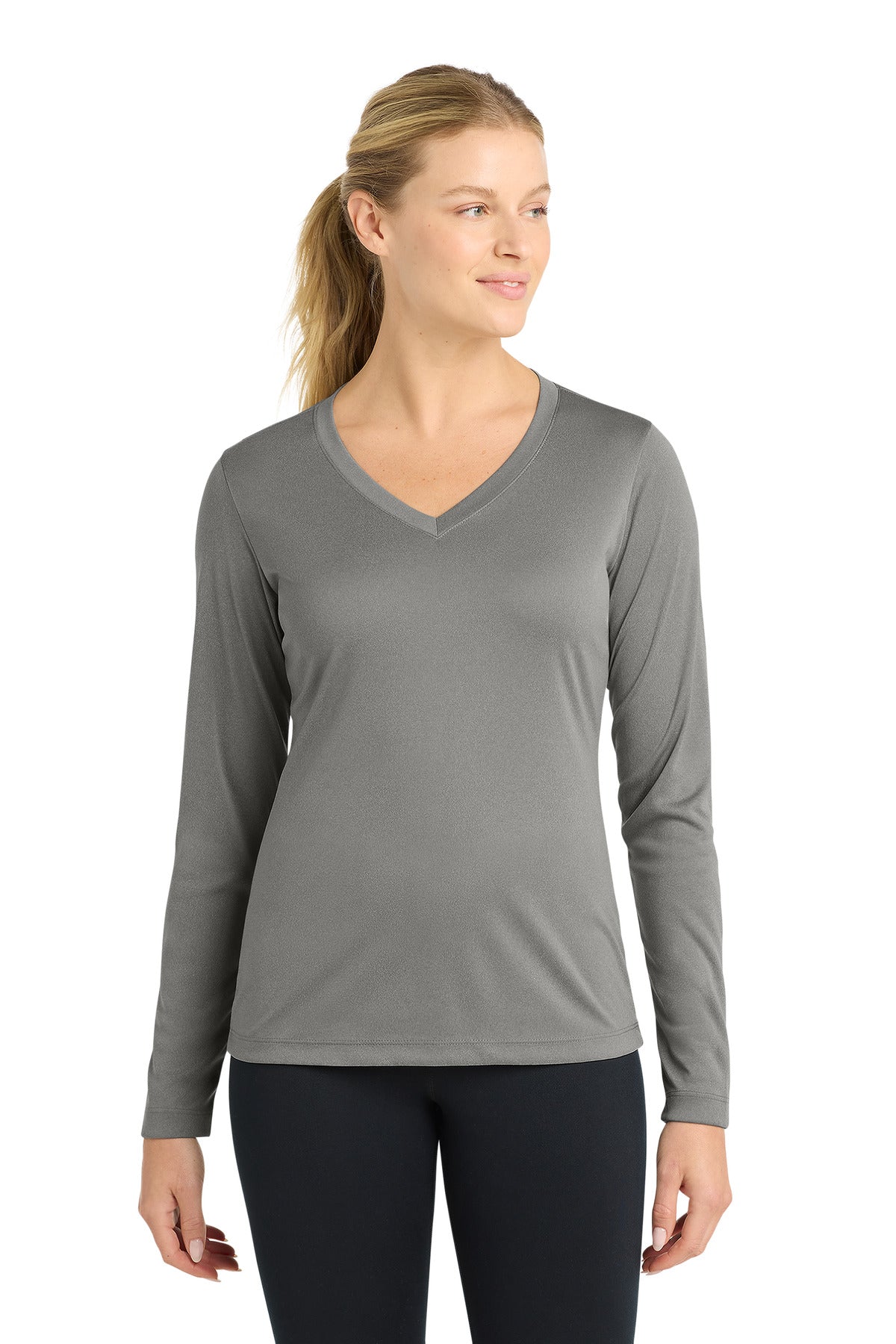 Sport-Tek® Women's Long Sleeve PosiCharge® Competitor™ V-Neck Tee