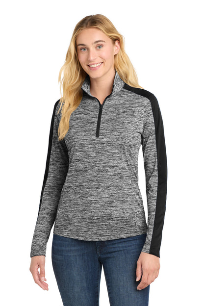 Sport-Tek® Women's PosiCharge® Electric Heather Colorblock 1/4-Zip Pullover