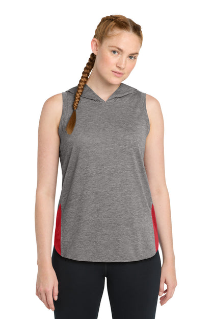 Sport-Tek ® Women's PosiCharge ® Tri-Blend Wicking Draft Hoodie Tank
