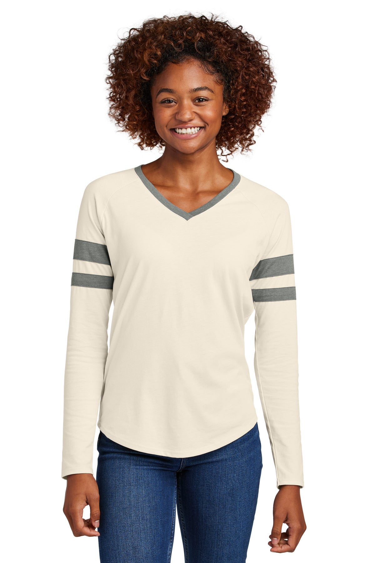 Sport-Tek? Women's Halftime Stripe Long Sleeve V-Neck T