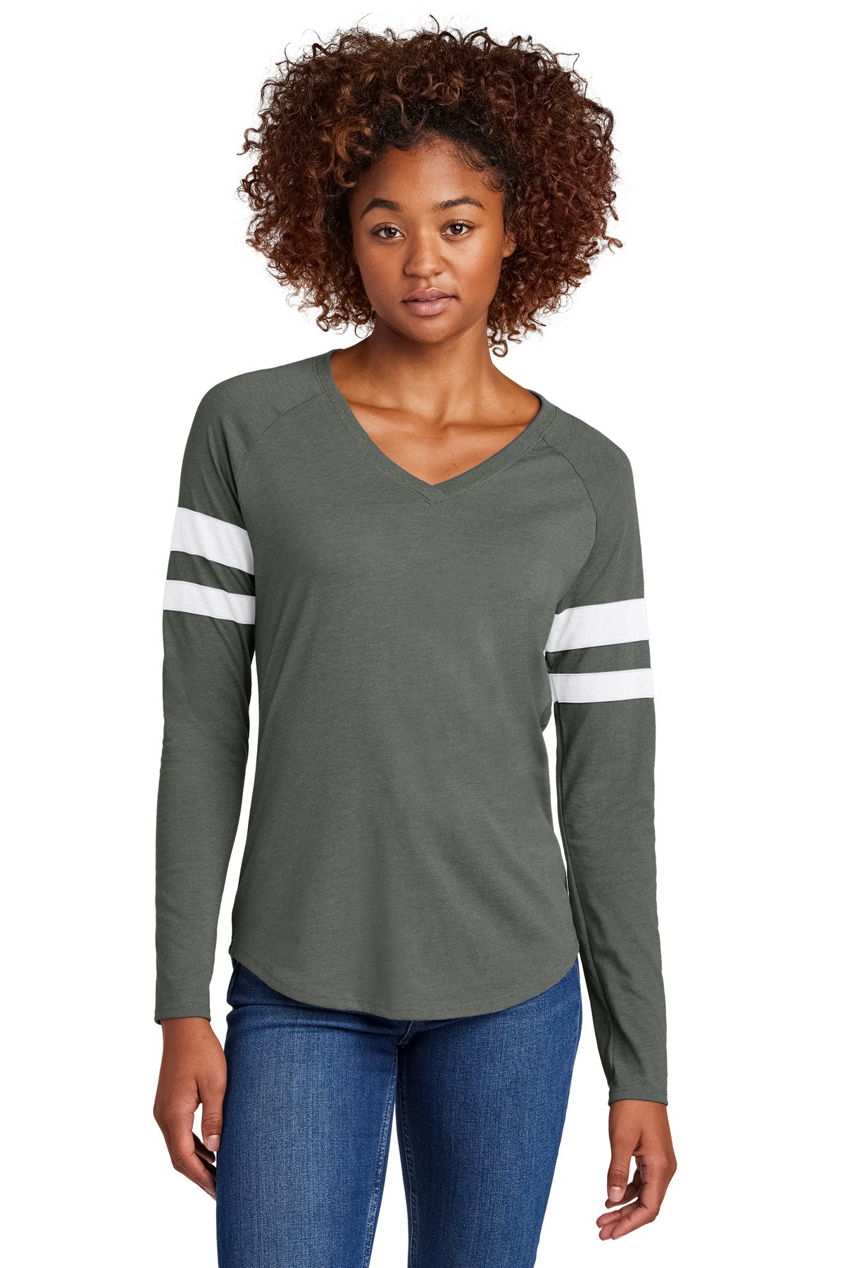 Sport-Tek? Women's Halftime Stripe Long Sleeve V-Neck T