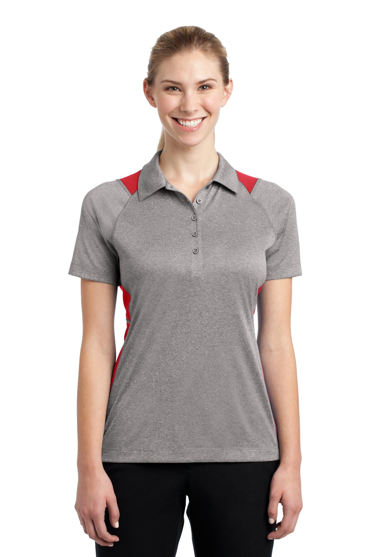 Sport-Tek? Women's Heather Colorblock Contender? Polo.