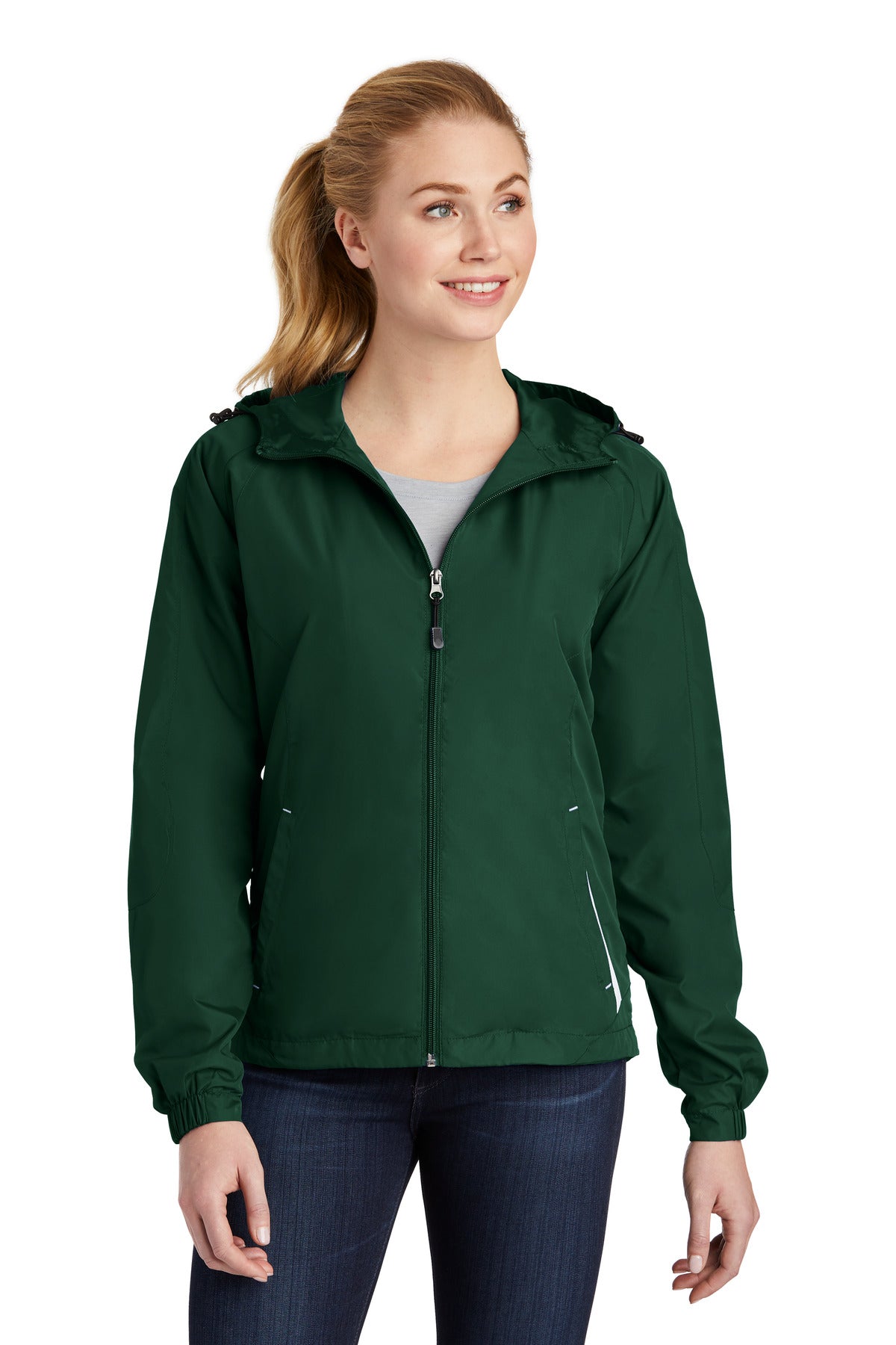 Sport-Tek? Women's Colorblock Hooded Raglan Jacket. LST