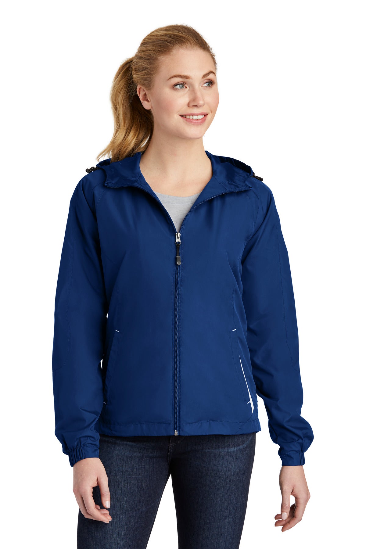 Sport-Tek? Women's Colorblock Hooded Raglan Jacket. LST
