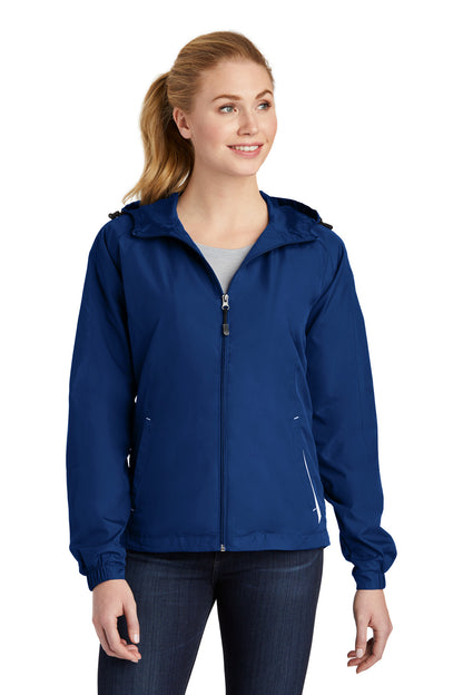 Sport-Tek? Women's Colorblock Hooded Raglan Jacket. LST