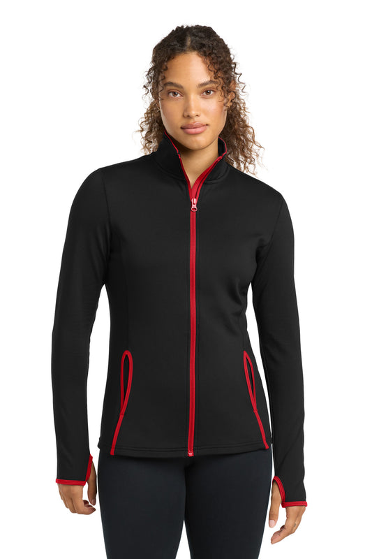 Sport-Tek® Women's Sport-Wick® Stretch Contrast Full-Zip Jacket