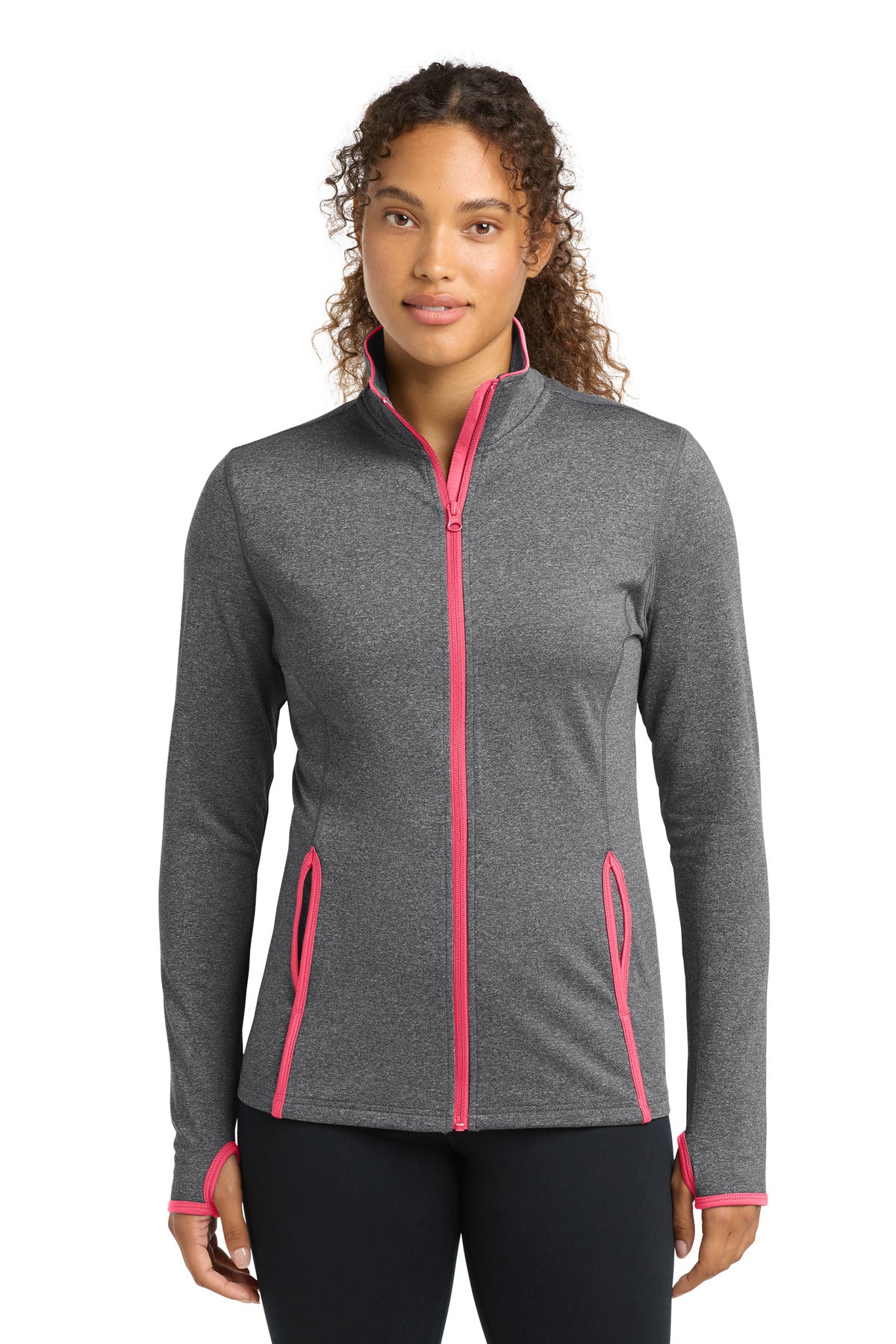 Sport-Tek® Women's Sport-Wick® Stretch Contrast Full-Zip Jacket