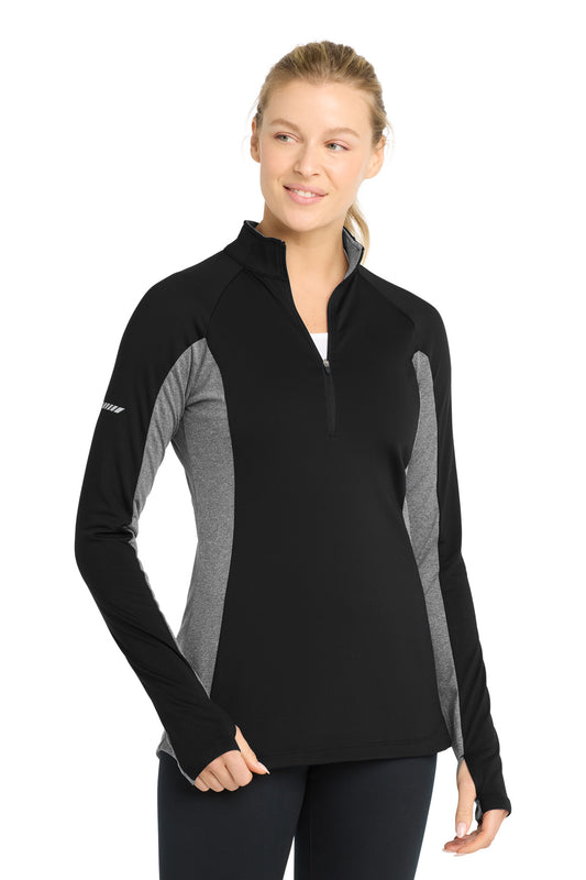 Sport-Tek® Women's Sport-Wick® Stretch Contrast 1/4-Zip Pullover