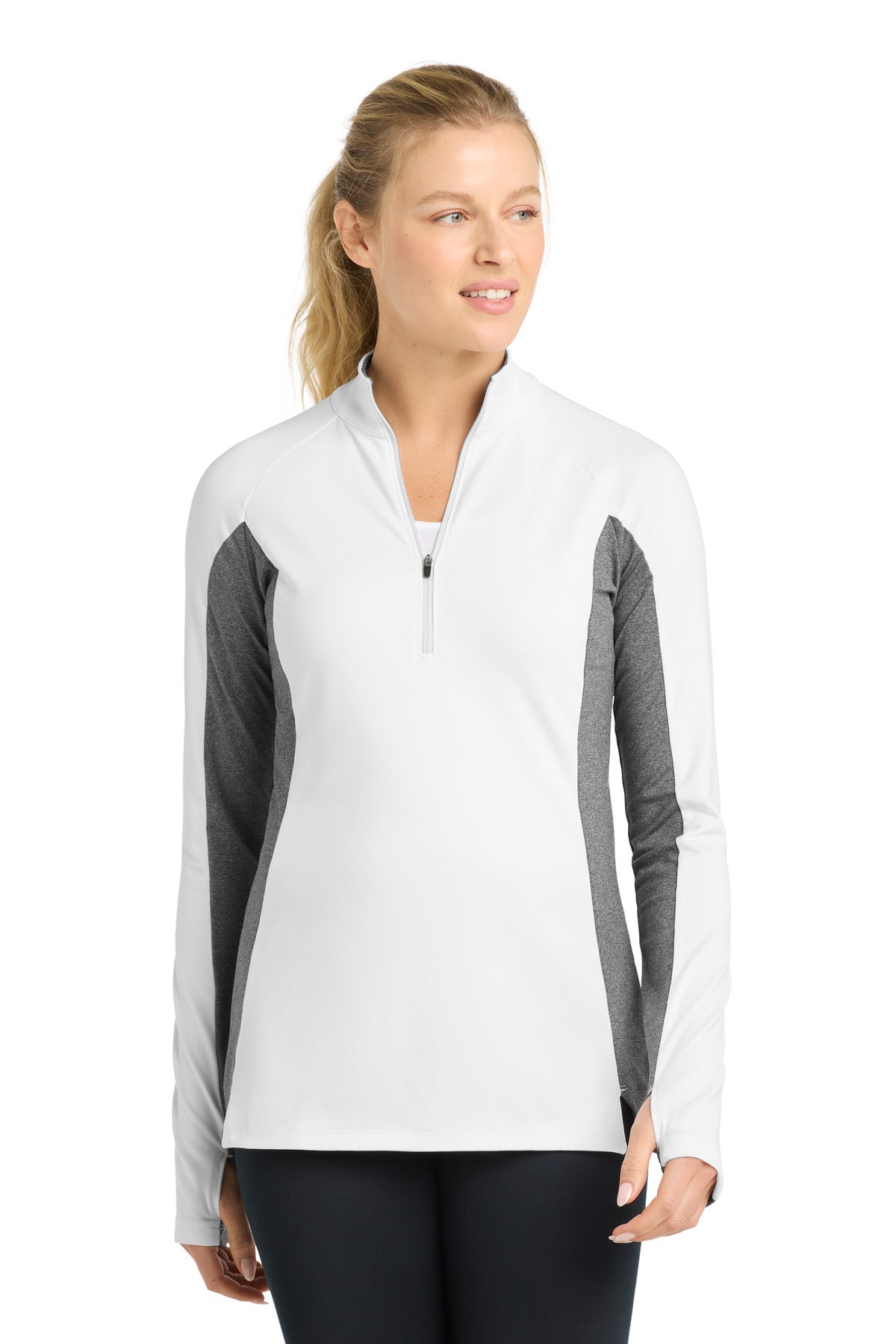 Sport-Tek® Women's Sport-Wick® Stretch Contrast 1/4-Zip Pullover