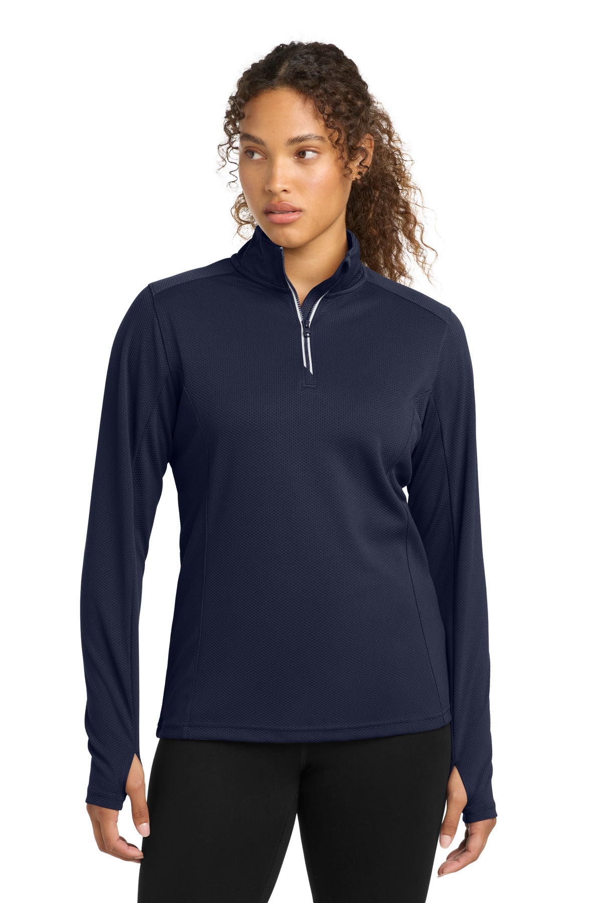 Sport-Tek® Women's Sport-Wick® Textured 1/4-Zip Pullover