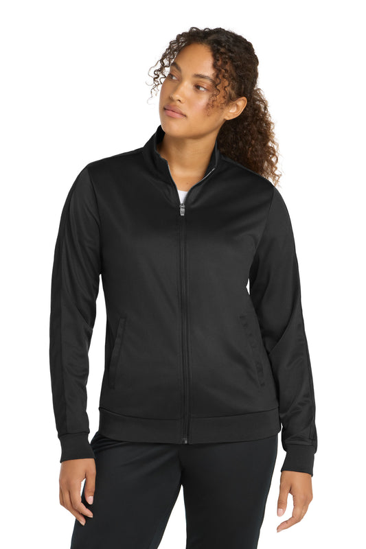 Sport-Tek ® Ladies Tricot Sleeve Stripe Track Jacket
