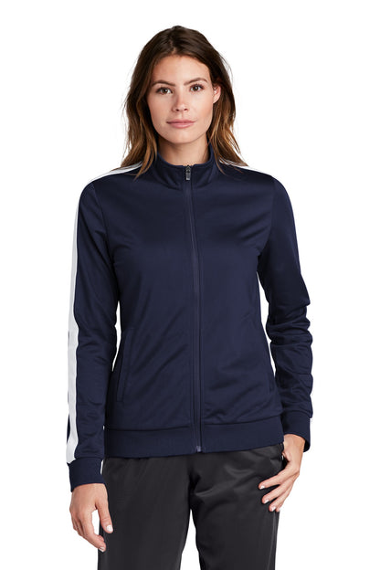 Sport-Tek ? Ladies Tricot Sleeve Stripe Track Jacket. L