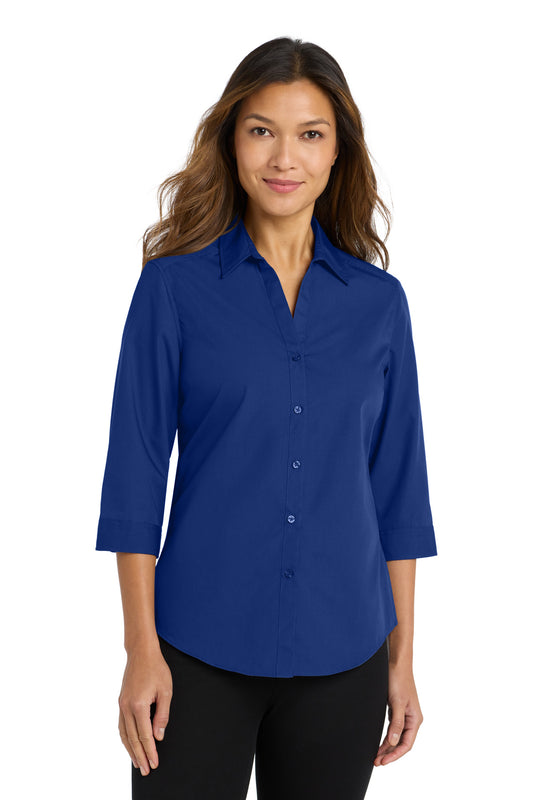 Port Authority® Women's 3/4-Sleeve Carefree Poplin Shirt