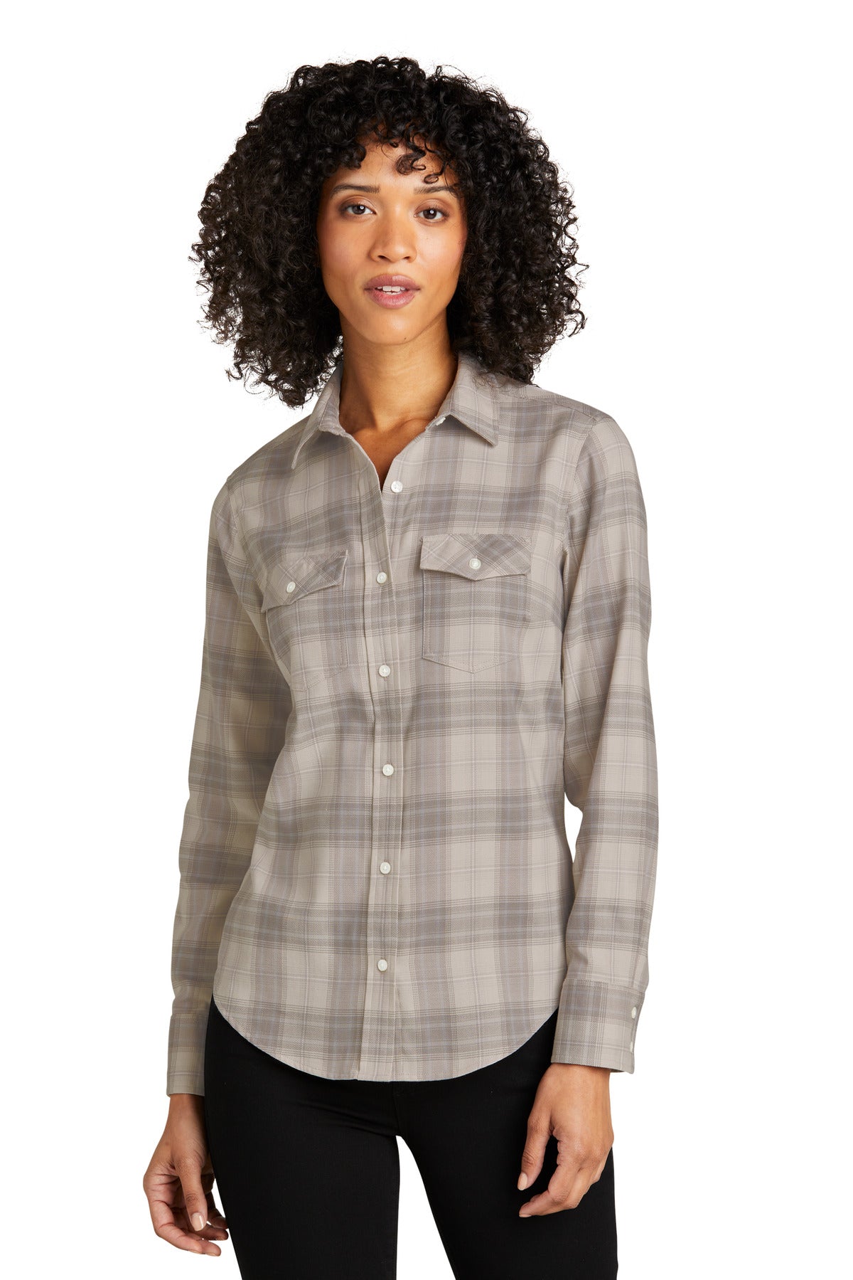 Port Authority? Women's Long Sleeve Ombre Plaid Shirt L