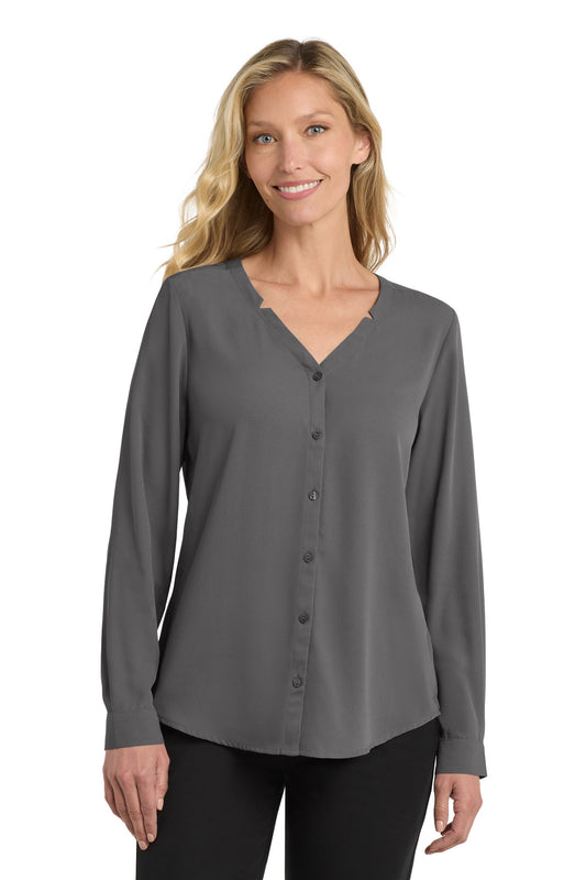 Port Authority® Women's Long Sleeve Button-Front Blouse