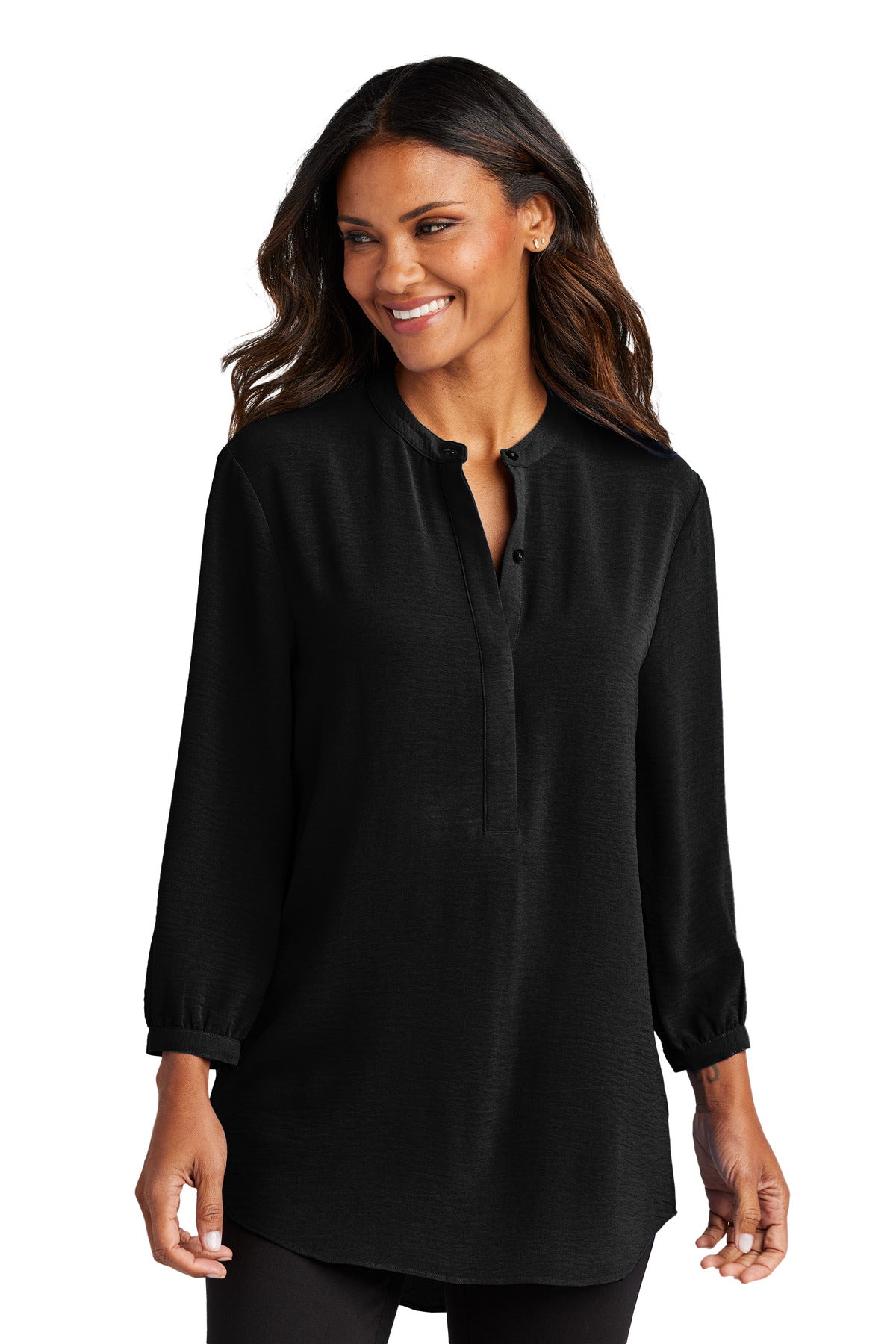 Port Authority? Women's 3/4-Sleeve Textured Crepe Tunic