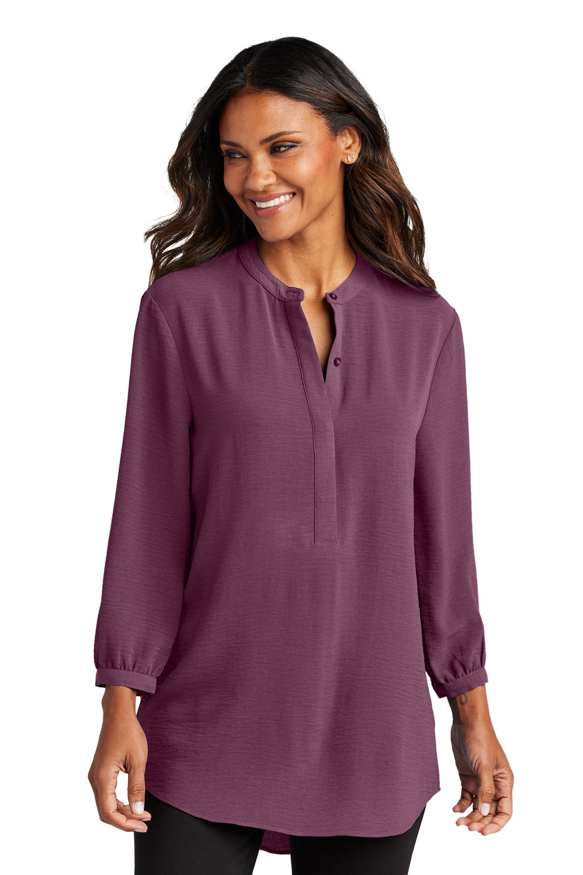 Port Authority? Women's 3/4-Sleeve Textured Crepe Tunic